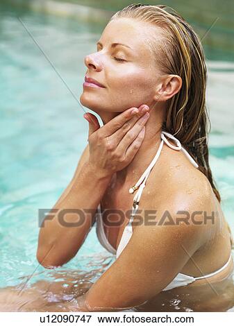 Woman enjoying bath spa View Large Photo Image Stock Photo - Woman enjoying bath spa. Fotosearch