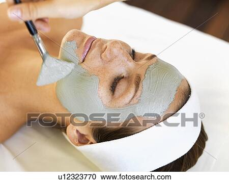 Woman receiving face spa therapy View Large Photo Image Stock Image - Woman receiving face spa therapy. Fotosearch