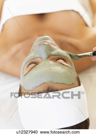 Woman receiving face spa therapy View Large Photo Image Stock Image - Woman receiving face spa therapy. Fotosearch