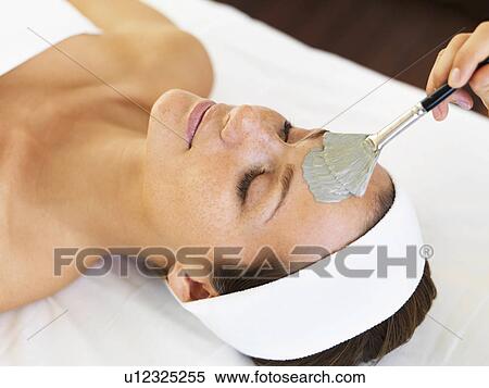 Woman receiving face spa therapy View Large Photo Image Stock Photography - Woman receiving face spa therapy. Fotosearch