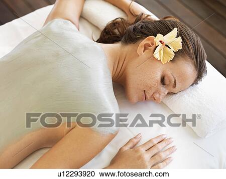 Woman receiving spa treatment View Large Photo Image Stock Image - Woman receiving spa treatment. Fotosearch