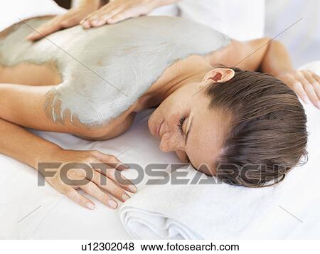 Woman receiving spa treatment View Large Photo Image Stock Photo - Woman receiving spa treatment. Fotosearch