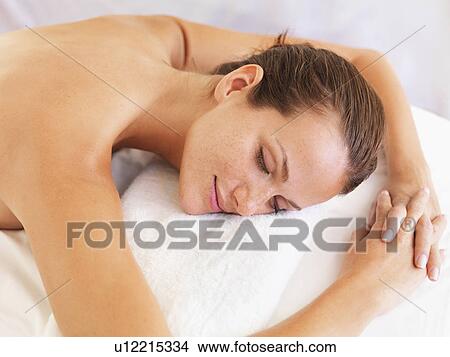 Picture - Woman relaxing in spa. Fotosearch