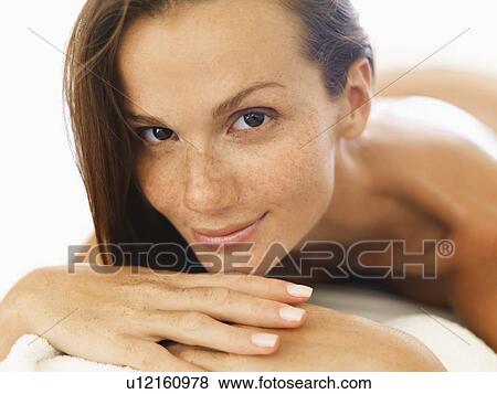 Stock Photo - Woman relaxing in spa. Fotosearch