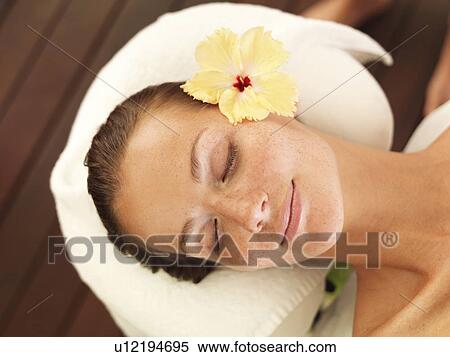 Woman relaxing in spa View Large Photo Image Stock Photography - Woman relaxing in spa. Fotosearch