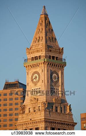 Boston Skyline at sunrise features Commerce House Tower, Boston, MA. View Large Photo Image Stock Photo - Boston Skyline at sunrise features Commerce House Tower, Boston, MA.. Fotosearch