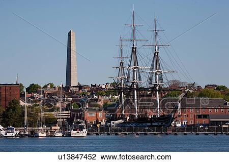 Bunker Hill Monument and USS Constitution historic ship, Charlestown, Boston, MA View Large Photo Image Stock Image - Bunker Hill Monument and USS Constitution historic ship, Charlestown, Boston, MA. Fotosearch