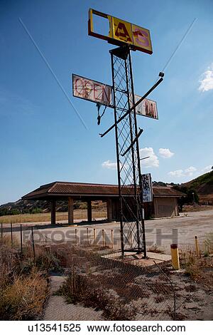 Closed deserted gas station along US 101, Pacific Coast Highway View Large Photo Image Stock Photography - Closed deserted gas station along US 101, Pacific Coast Highway. Fotosearch