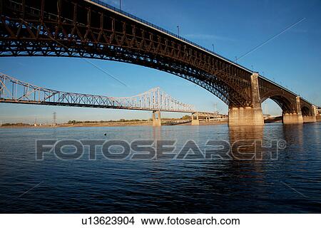 Eads Bridge on the Mississippi River, St. Louis, Missouri View Large Photo Image Picture - Eads Bridge on the Mississippi River, St. Louis, Missouri. Fotosearch