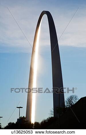 Stock Image - Gateway Arch, the Jefferson National Expansion Memorial, St. Louis, MO.. Fotosearch