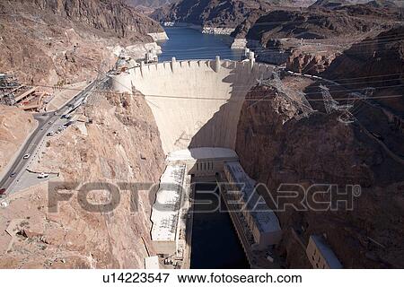 Stock Photo - Hoover Dam, near Boulder City and Las Vegas, Nevada. Fotosearch