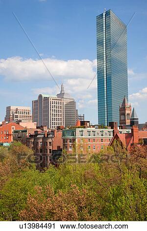 John Hanncock Tower at Back Bay in summer, Boston, MA View Large Photo Image Stock Image - John Hanncock Tower at Back Bay in summer, Boston, MA. Fotosearch