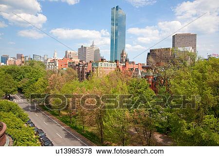 John Hanncock Tower at Back Bay in summer, Boston, MA View Large Photo Image Stock Photo - John Hanncock Tower at Back Bay in summer, Boston, MA. Fotosearch