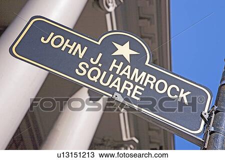 Stock Image - John J Hamrock Square. Fotosearch