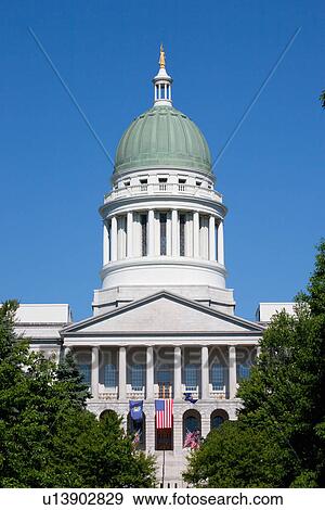Maine State Capitol Building, Augusta Maine View Large Photo Image Stock Photo - Maine State Capitol Building, Augusta Maine. Fotosearch