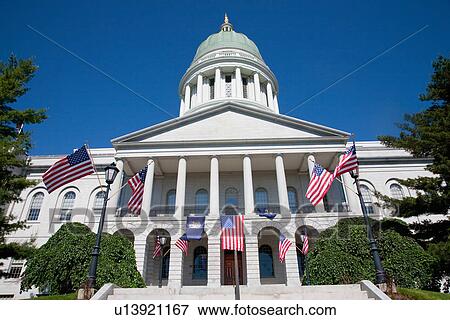 Stock Photo - Maine State Capitol Building, Augusta Maine. Fotosearch