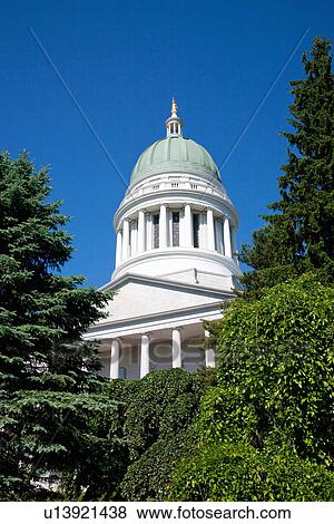 Maine State Capitol Building, Augusta Maine View Large Photo Image Stock Photo - Maine State Capitol Building, Augusta Maine. Fotosearch