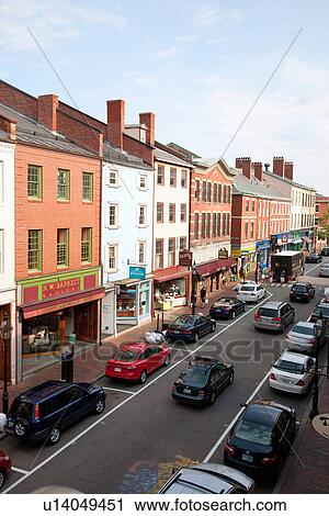 Market Street, Portsmouth, New Hampshire, Main Street USA View Large Photo Image Stock Image - Market Street, Portsmouth, New Hampshire, Main Street USA. Fotosearch