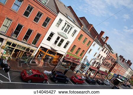 Market Street, Portsmouth, New Hampshire, Main Street USA View Large Photo Image Stock Photo - Market Street, Portsmouth, New Hampshire, Main Street USA. Fotosearch