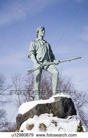 Revolutionary War, Lexington Minuteman Statue View Large Photo Image Stock Photo - Revolutionary War, Lexington Minuteman Statue. Fotosearch