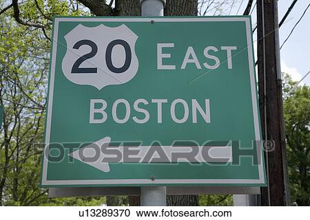 Stock Image - Route 20 East, Boston, MA. Fotosearch