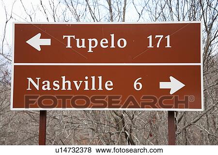 Signs to Tupelo and Nashville View Large Photo Image Stock Photo - Signs to Tupelo and Nashville. Fotosearch