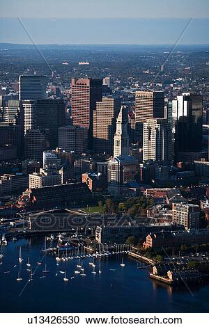 Stock Image - Sunrise Aerials of Boston and New England. Fotosearch