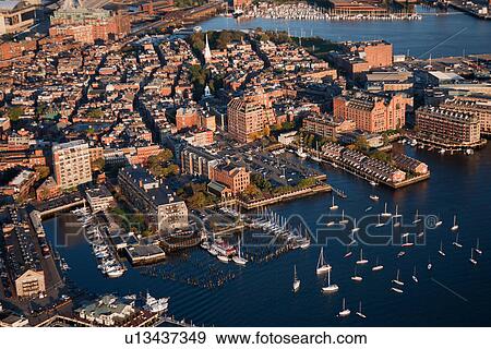 Sunrise Aerials of Boston Skyline and New England View Large Photo Image Stock Photo - Sunrise Aerials of Boston Skyline and New England. Fotosearch