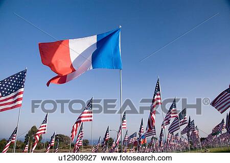 US and French Flag View Large Photo Image Stock Photo - US and French Flag. Fotosearch
