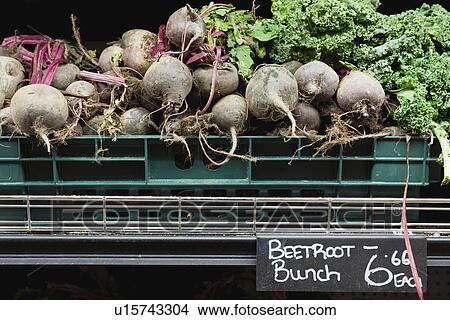 Picture - Beetroots for sale in market. Fotosearch