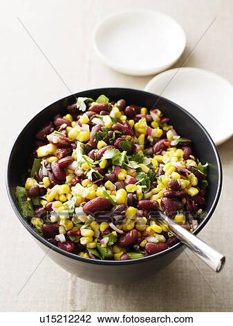 Bowl of black and kidney bean salad View Large Photo Image Stock Image - Bowl of black and kidney bean salad. Fotosearch