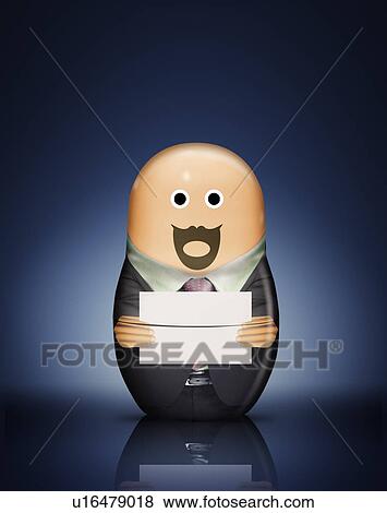Stock Photo - Businessman Russian doll with envelope. Fotosearch