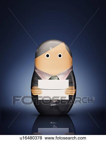 Stock Photo - Businessman Russian doll with envelope. Fotosearch