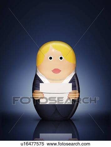 Businesswoman Russian doll with envelope View Large Photo Image Stock Photography - Businesswoman Russian doll with envelope. Fotosearch