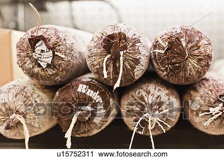 Close up of wrapped cured meat View Large Photo Image Stock Image - Close up of wrapped cured meat. Fotosearch