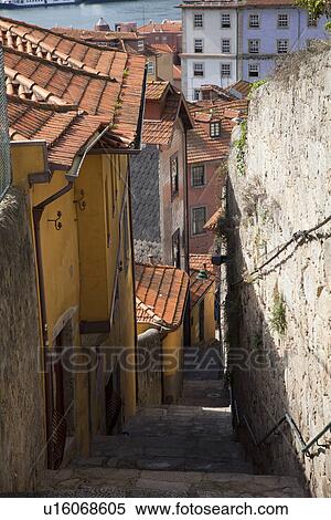 Stock Photography - Dilapidated alleyway, Porto, Portugal. Fotosearch
