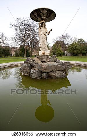 Stock Photography - Close up of fountain in Iveagh Gardens Dublin. Fotosearch
