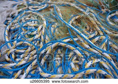 Detail of fishing nets and ropes View Large Photo Image Stock Photography - Detail of fishing nets and ropes. Fotosearch