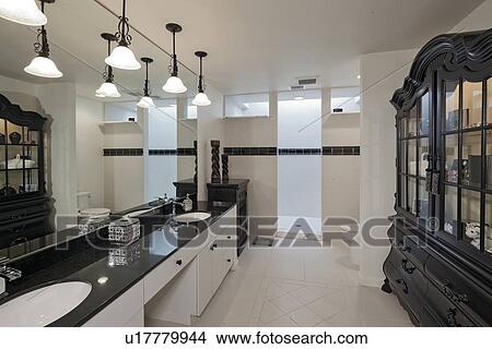 Empty bathroom of luxury house View Large Photo Image Picture - Empty bathroom of luxury house. Fotosearch
