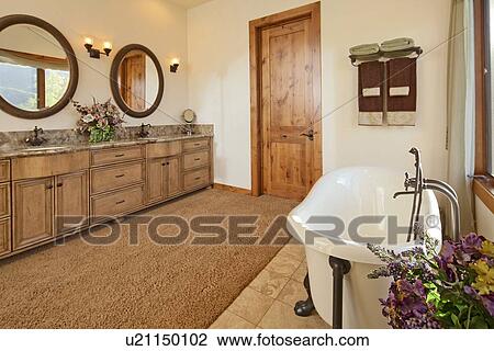 Empty bathroom of luxury house View Large Photo Image Stock Image - Empty bathroom of luxury house. Fotosearch