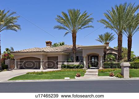Entrance to a beautiful Californian home exterior View Large Photo Image Stock Photo - Entrance to a beautiful Californian home exterior. Fotosearch