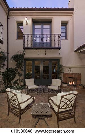 Entrance to a beautiful Mediterranean home exterior View Large Photo Image Stock Photograph - Entrance to a beautiful Mediterranean home exterior. Fotosearch