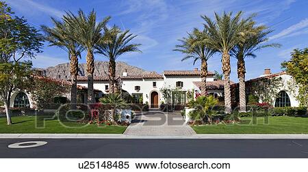 Front entrance façade of luxury villa View Large Photo Image Stock Photography - Front entrance façade of luxury villa. Fotosearch