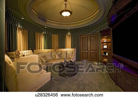 Home Cinema Room View Large Photo Image Stock Photograph - Home Cinema Room. Fotosearch