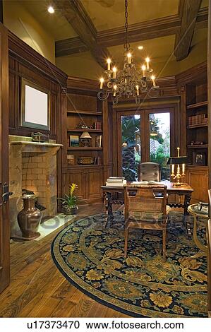 Luxury Study of Californian home View Large Photo Image Stock Image - Luxury Study of Californian home. Fotosearch