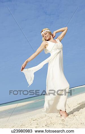 Bride At Beautiful Beach Wedding View Large Photo Image Stock Image - Bride At Beautiful Beach Wedding. Fotosearch