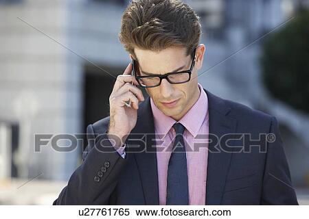 Businessman Outside Office On Mobile Phone View Large Photo Image Stock Photography - Businessman Outside Office On Mobile Phone. Fotosearch