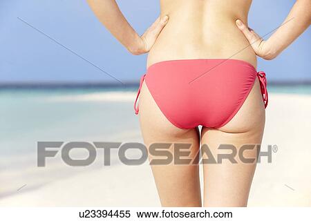 girl in bikini walking