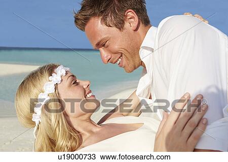 Couple At Beautiful Beach Wedding View Large Photo Image Stock Image - Couple At Beautiful Beach Wedding. Fotosearch