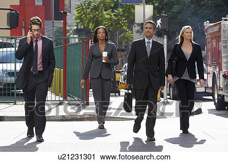 Group Of Businesspeople Crossing Street View Large Photo Image Stock Image - Group Of Businesspeople Crossing Street. Fotosearch